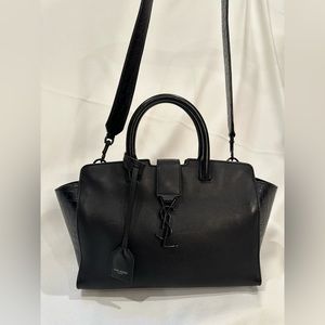 Saint Laurent Cabas Downtown Black Leather Bag